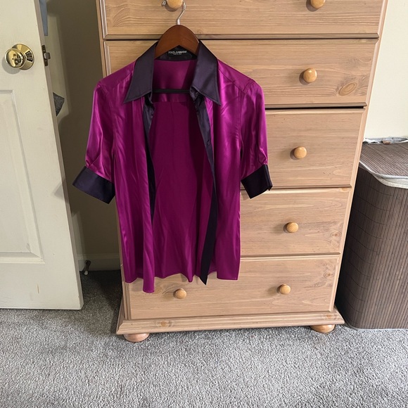 Dolce & Gabbana Vintage Silk Shirt – Italian Made, Contrast Trim